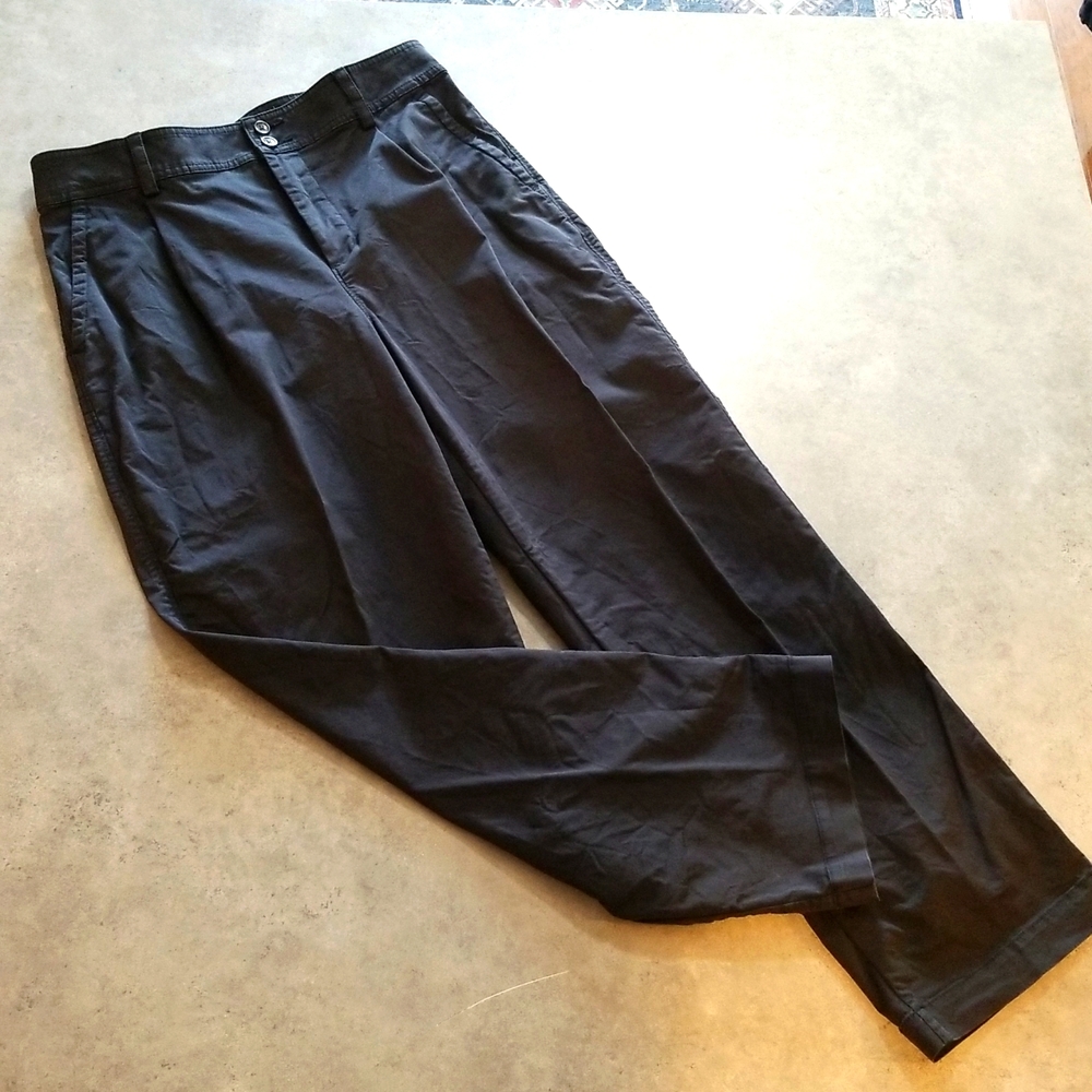 Everlane Black Chino Pleated Slouchy High Rise Pants